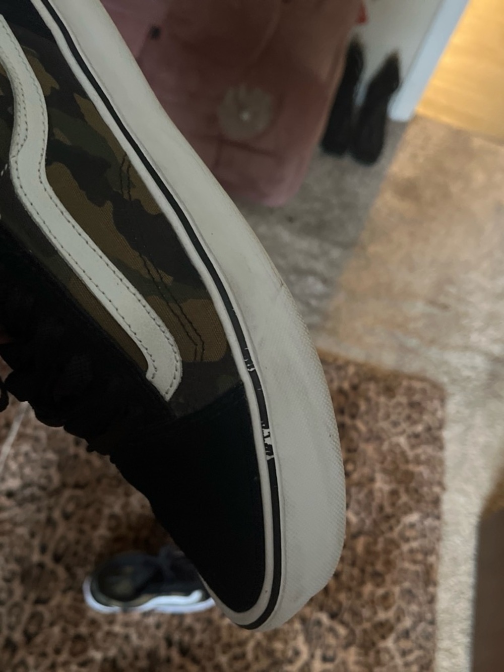 Vans Camo Slip-On Sneakers in Green and Black